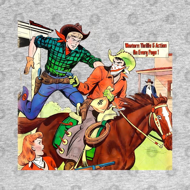 Money Western Robbery Cowboy Retro Broncho Bill Comic by REVISTANGO